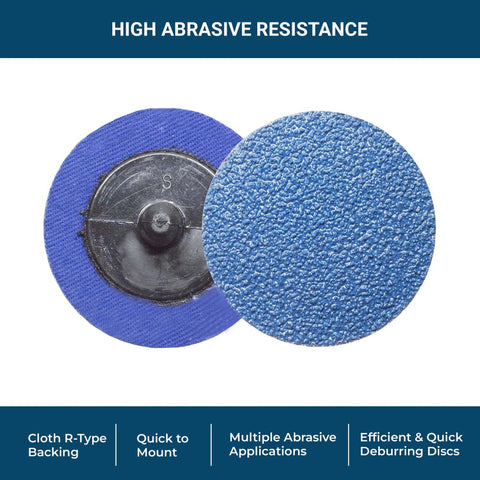 Benchmark Abrasives 3-inch zirconia sanding discs, quick-change, blue backing, 80 grit, 2-pack