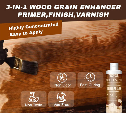 Smooth As Silk Water Based Wood Stain For Indoor And Outdoor Projects Fast Drying, shown during application on wood surface.