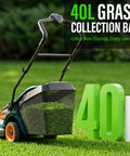 40V Cordless Push Lawn Mower With Brushless Motor 17 Inch Deck 5 Position Height Adjustment Low And High Speed Modes At 3300 RPM And 3700 RPM For Smooth Clean Cuts, 40L grass collection bag