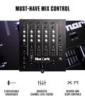 Four Channel DJ Mixer With Built In Audio Interface Three Band EQ Mic Input Replaceable Crossfader