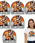 Cute Babys Monkey Punchs Trends Meme DTF Transfers, Team Punch design on 7x7 inch washable iron-on vinyl decal