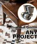 Top Notch Solid Brass Furniture Casters Featuring Vintage Round Cup Design And Slick Swivel Action For Heavy Duty Glide and smooth home upgrade projects on brown chair.