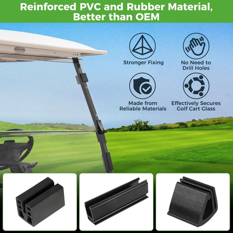 Golf Cart Windshield Mounting Clips Kit Universal Fit For Club Car DS Precedent And Yamaha G Series 1x1 Square Tube