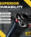 Commercial Grade Garage Door Torsion Spring Replacement 0.331 By 3-3/4 By 54 Inches Right Hand Heavy Duty Steel Coil showing durable design and construction.