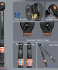 Half Inch Drive Torque Wrench Pro Grade With Dual Range Scales 10 To 170 Ft Lb 13.6 To 230.5 Nm details and features