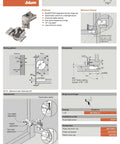 Compact Sleek BLUMOTION 39C Hinge With Soft Close Action, 110 Degree Opening, One And A Half Inch Overlay, Screw On Mount, Ideal For Face Frame Cabinets And Space Saving Tight Spaces, shown with diagrams and specifications.