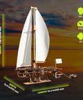 Ocean Beauty Yacht 3D Wooden Puzzle For Adults A Totally Relaxing DIY Mechanical Model Kit With Paper Sails A Brain Teaser Building Set For Home Office Decor And Shelf Display, 315 mm wooden sailboat