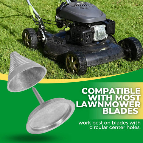 Two Pack Metal Blade Balancers For Lawn Mower After Sharpening Universal Design Keeps Blades Balanced And Aligned For Safe Even Cuts Heavy Duty Lawn Mower Accessory with lawn mower background