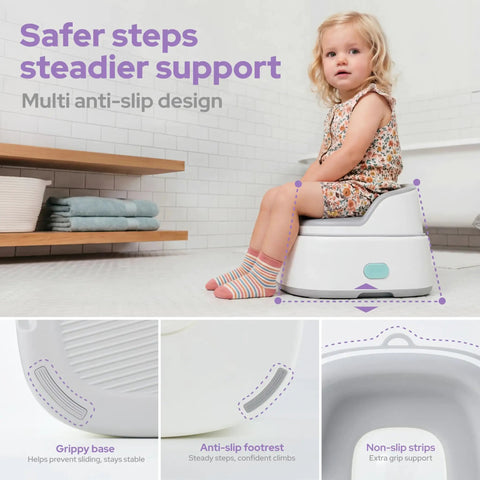 Easy Peasy 3 In 1 Toddler Potty Training Seat With Cushy Seamless TPE Lid Wide Splash Guard And Sturdy Step Stool For Stress Free Potty Training Adventures At Home Or On The Go