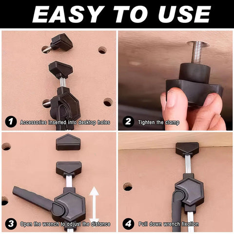Beefy Heavy Duty Bench Clamp Set With Quick Release For 20mm Bench Dog Holes, 170lbs Grip, Adjustable Woodworking Clamp For Glueups, Assembly, And Planing Projects Plus Durable PA6 GF30 Construction And Rubber Pads, bench clamp in 20mm dog hole