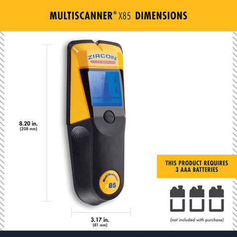 Slick X85 Center Finding Stud Finder With Ac Live Wire Detection And Thermal Wall Scanner For Finding Wood Metal Studs And Heated Pex Plumbing Up To Two Inches Deep With Backlit Lcd Screen For No Sweat Work