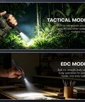 Rechargeable EDC Tactical Flashlight With Dual Switch And Turbo Button 1500 Lumen Beast Pen Light in tactical and EDC mode