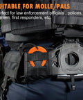 Bulletproof First Responder Door Stops 4 Piece Kit Emergency Police Kick Jammers Anti Slam Wedges attached to tactical vest.