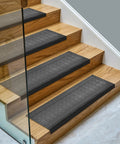 Outdoor Bullnose Stair Treads Heavy Duty Non Slip Mats For Concrete Brick And Textured Steps With Wrap Edge Grip on wooden stairs