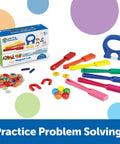Magnet Lab Kit For Kids Ages 5 And Up With 119 Pieces STEM Toys on display with wands, magnets, and colorful marbles.