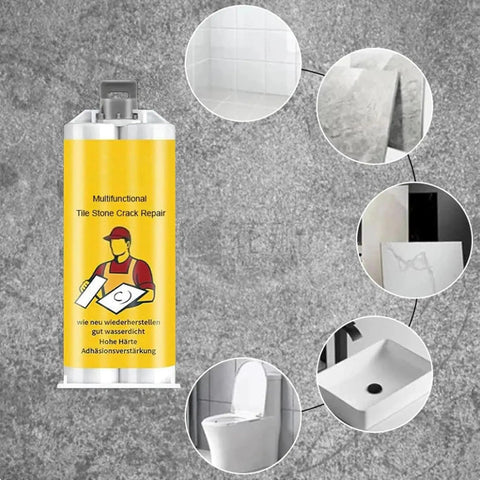 Fast Setting Tile Repair Kit For Cracked Tiles And Stone Surfaces No-Fuss Quick-Drying Glue That Fills Chips In Bathtubs Countertops