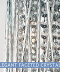 Close-up of sparkling crystals on Gemma 15 Inch Modern Chic Four Light Crystal Flush Mount Chandelier With Round Metal Shade