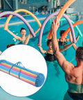 Blue Oxford Mesh Pool Noodle Storage Bag With Zipper Grab And Go Portable Swim Toy Organizer, people in pool holding noodles