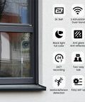 No Drill Window Camera Kit 2K 2 Pack With Dual Band WiFi Two Point Four GHz And Five GHz Dome Cameras For Indoor And Outdoor Home Security