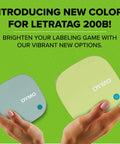 Totally Slick Bluetooth Label Maker With Free Mobile App Control, showcasing new colors, compact design, and portable use.
