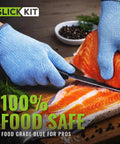 Ambidextrous ANSI A6 Cut Resistant Gloves For Chefs And Butchers Blue Food Safe Pro Grade Hand Protection slicing salmon