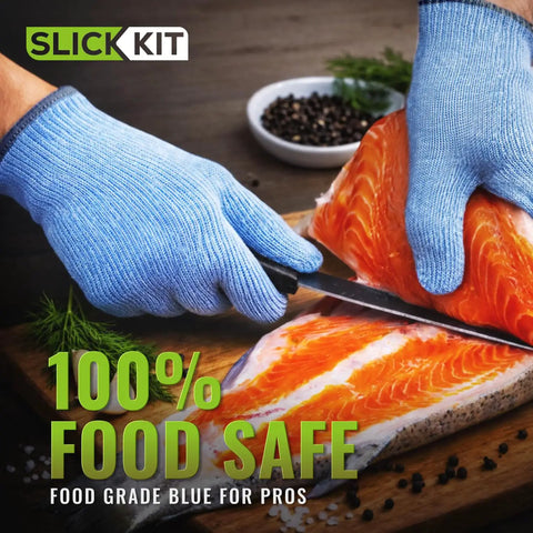 Ambidextrous ANSI A6 Cut Resistant Gloves For Chefs And Butchers Blue Food Safe Pro Grade Hand Protection slicing salmon