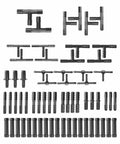Connector components from Six Piece 5 Foot Silicone Vacuum Hose Kit With 64 Connectors For Cars And Boats Piping System