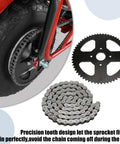60T Mini Bike Sprocket With 420 Chain 90 Links Fits Coleman CT200U BT200X CT200U-EX Baja Warrior Massimo TrailMaster MB200 Axis M200 Predator 212 196cc 200cc 6.5hp Powersports Parts in black, showing tooth design and chain layout