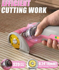 EZUVITA 4V Cordless Electric Scissors With Built-In LED Light And Rechargeable Battery cutting carpet with precision and ease.