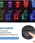 45 Piece 3D Night LED Light Lamp Bases With Remote And USB Cable, Adjustable 16 Color LEDs, 4 Light Modes, color display.