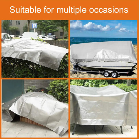 Heavy Duty Waterproof Tarp 10x12 Feet Ten Mil Poly Shelter For Roof And Outdoor Use, covering car, boat, patio, and equipment