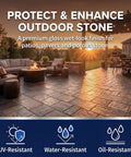 Slick Wet Look Stone Sealer Hella Durable Water Based Color Enhancer For Outdoor Pavers Concrete Patio Driveway Brick Masonry Rock Solid Finish In One Full Gallon, outdoor patio with polished stone floor.
