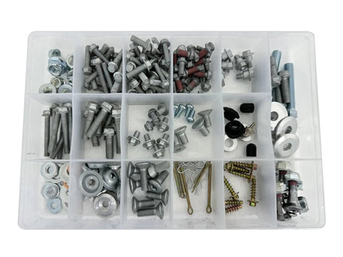 210 Piece Metric Motorcycle Bolt Kit For KTM Husqvarna Offroad Bikes with hex head flange bolts and nuts in organizer