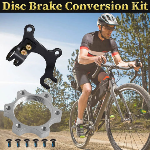 Disc Brake Conversion Kit For Bikes Aluminum Alloy Disc Brake Adapter Bracket Frame Mount Includes 6 T25 Bolts Converted on road bike