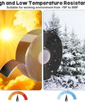 DIY Friendly Self Fusing Silicone Tape Rescue Tape Amalgamating Tape For Plumbing And Sealing Pipes Hose Repair And Electrical Cables One Inch By Thirty Three Feet Black Weather Resistant High Temperature And Chemical Resistant No Adhesive. Image shows tape in varied temperatures.