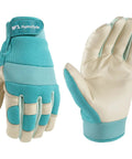 Women's Hybrid Work And Garden Gloves With Water-Resistant HydraHyde Leather Medium Size Built For Tough Jobs Durable Leather Palm