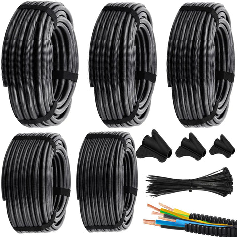 Split Wire Loom Tubing Kit With Five Size Options Quarter Inch Three Eighths Inch Half Inch Three Quarters Inch And One Inch By Twenty Feet