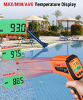 2 Laser Infrared Temperature Gun For Cooking And Grilling With 16 To 1 Distance To Spot Ratio, displaying pool surface temperature.