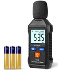 Handy Portable Sound Level Meter With Backlit LCD For Quick Noise Checks, Measures 35-130 dB(A) Range, Digital SPL Meter With MAX MIN Data Hold, Ideal For Office, Classroom, Workshop, Neighbors And Home Noise Monitoring. Black handheld meter with batteries