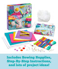 Beginner Sewing Kit With Nine Fun Projects For Kids Ages Seven And Up Includes Fabric Thread Stuffing Pouch Scrunchies Needle Book