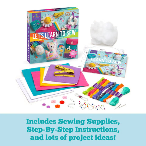 Beginner Sewing Kit With Nine Fun Projects For Kids Ages Seven And Up Includes Fabric Thread Stuffing Pouch Scrunchies Needle Book