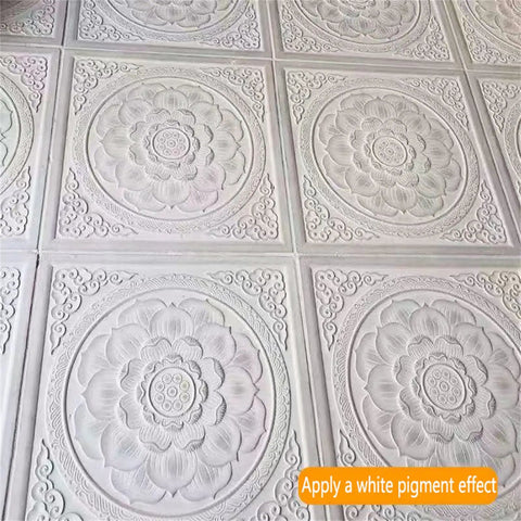 Patterned tiles using Two Piece Concrete Molds For Walkways Diy Square Paver Stamps Flagstone Casting Reusable Garden Path Stone Patio Pavers 15.7 By 15.7 By 1.4 Inches For Diy Folks.
