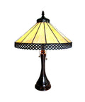 Two Lights Mila Tiffany Style Table Lamp With Antique Bronze Finish, pull chain, stained glass shade, indoor decor