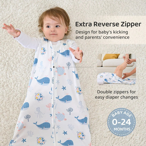 Lightweight Baby Sleep Sack Cozy As A Cloud 0.5 Tog Wearable Blanket For 0 To 6 Months Two Way Zipper Newborn Infant Sleeping Bag
