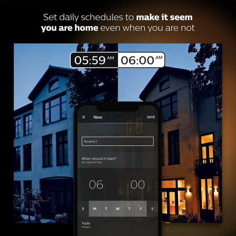 Set schedules on A19 smart bulb app interface, showing home lighting automation feature with Get Your Hands On This Awesome A19 Smart Bulb That Gives You 16 Million Colors To Light Up Any Lamp Or Overhead Light Just Right Needs A Smart Hub To Work And Plays Nice With Alexa For Hands Free Voice Control This Is The Older Version But Still Kicks