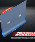 Pro Grade Blue Steel Concrete Edger 6x6 Inch With Soft Grip Handle, showcasing high carbon blade with blued finish.