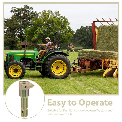 Heavy Duty PTO Shaft Extender Adapter With 1 3/8 Inch 6 Spline Design For No Nonsense Tractor To Implement Hookup in field.