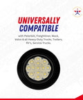 Two Pack 2.5 Inch Round White LED Marker Lights Kit 13 Diodes Waterproof Flush Mount Includes Grommet And 2 Wire Pigtail