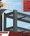 72 Inch Heavy Duty Garage Shelving Unit With Five Adjustable Tiers And 400 Lb Per Shelf Capacity, Built Tough Industrial Steel Storage Racks For Garage, Workshop, Basement, Warehouse, Or Kitchen, 16 Inch Deep By 35 Inch Wide By 72 Inch High, Black, reinforced steel bars