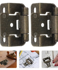 Self Closing Cabinet Hinges One Half Inch Overlay, Semi Concealed Steel Hinges with screws for kitchen cabinets and more